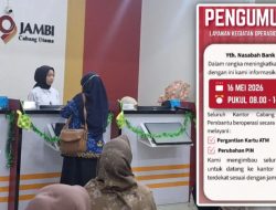 Sabtu 16 Mei 2026 Bank Jambi Tetap Buka, Fokus Penggantian Kartu dan Perubahan PIN ATM