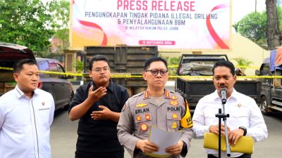 Gelar Konferensi Pers, Polda Jambi Ungkap Penertiban 22.800 Liter Minyak dan BBM