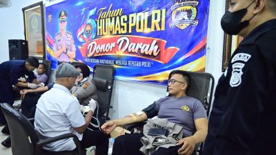 Peringati HUT ke-75 Humas Polri, Polda Jambi dan Jajaran Kumpulkan 212 Kantong Darah