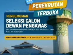 Rekrutmen Dewan Pengawas Tirta Mayang 2027–2031 Mulai Dibuka
